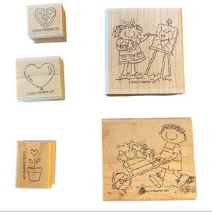 Stampin’ Up Be Mine Love Hearts Set Of 5 Rubber Stamps